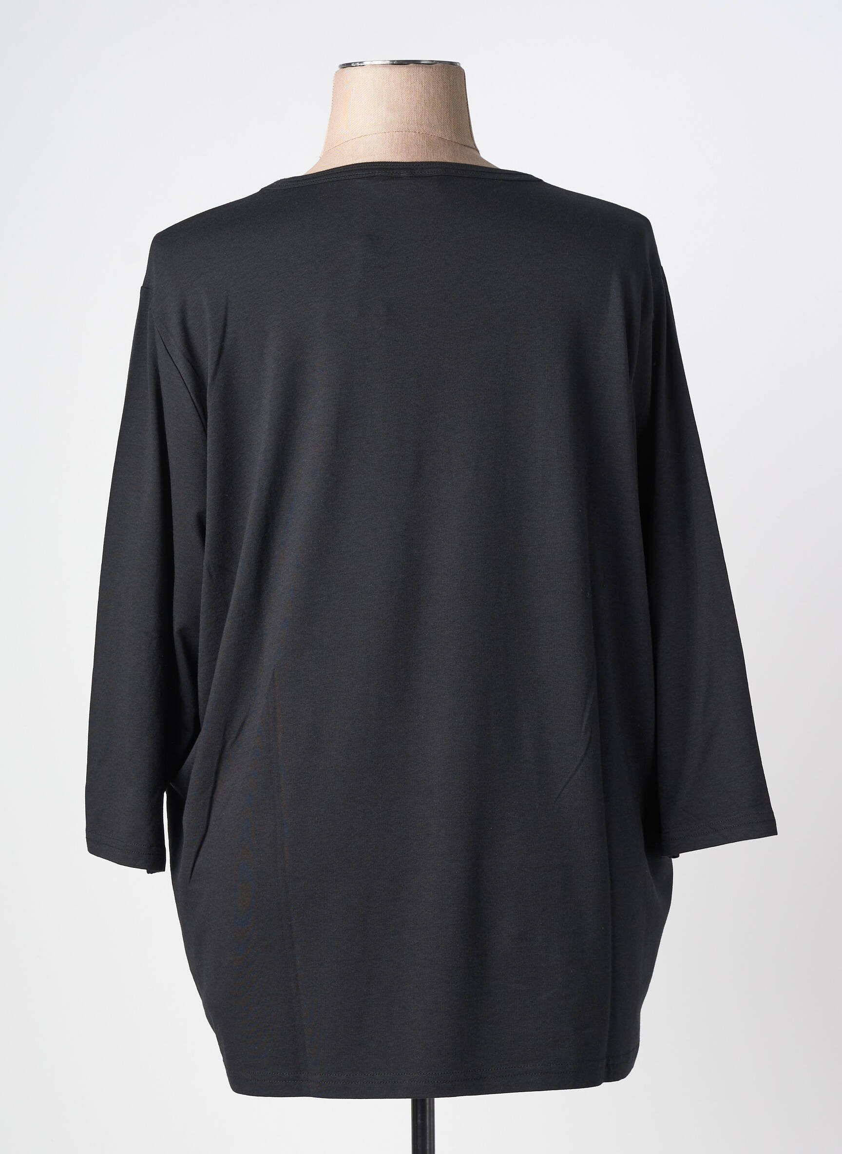 T-shirt manches 3/4 manches 3/4 noir SIGNATURE femme