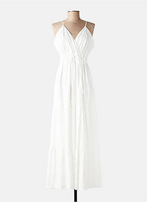 Robe longue coupe fluide fines bretelles blanc JUBYLEE femme