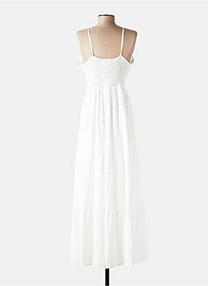 Robe longue coupe fluide fines bretelles blanc JUBYLEE femme