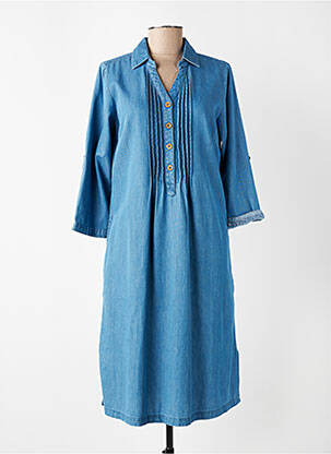 Robe courte manches longues manches longues bleu AGATHE & LOUISE femme