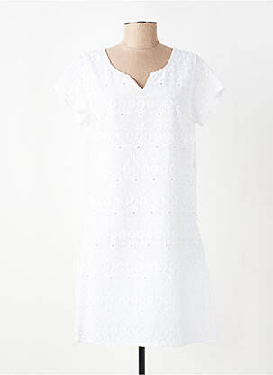 Robe courte manches courtes manches courtes blanc AGATHE & LOUISE femme