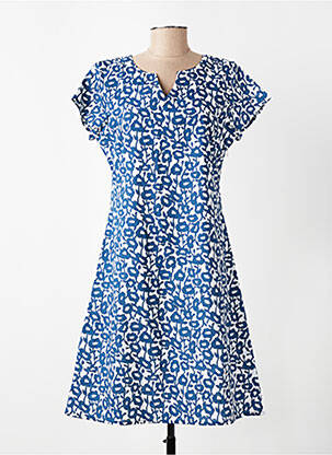 Robe courte manches courtes manches courtes bleu AGATHE & LOUISE femme