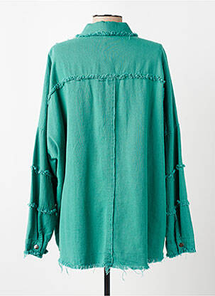 Veste casual poignets boutonnés avec fente vert JUBYLEE femme