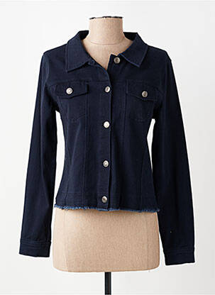 Veste casual poignets boutonnés avec fente bleu A.C.B BY J.E CREATION femme