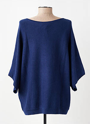 Pull col v manches courtes bleu B.YOUNG femme