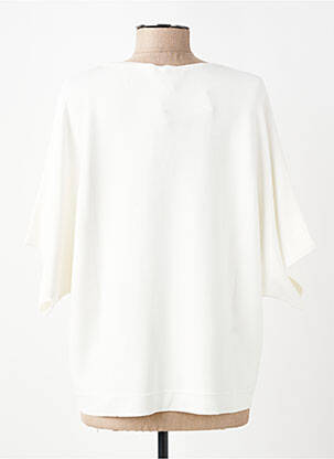 Pull col v manches courtes blanc B.YOUNG femme