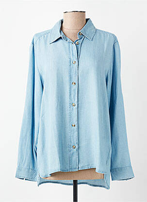 Chemisier coupe droite manches longues bleu COPENHAGEN femme