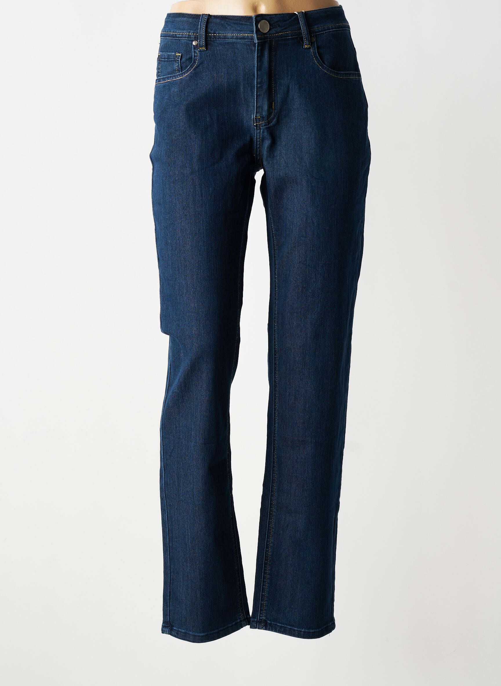 Pantalon droit stretch taille normale bleu KANOPE femme