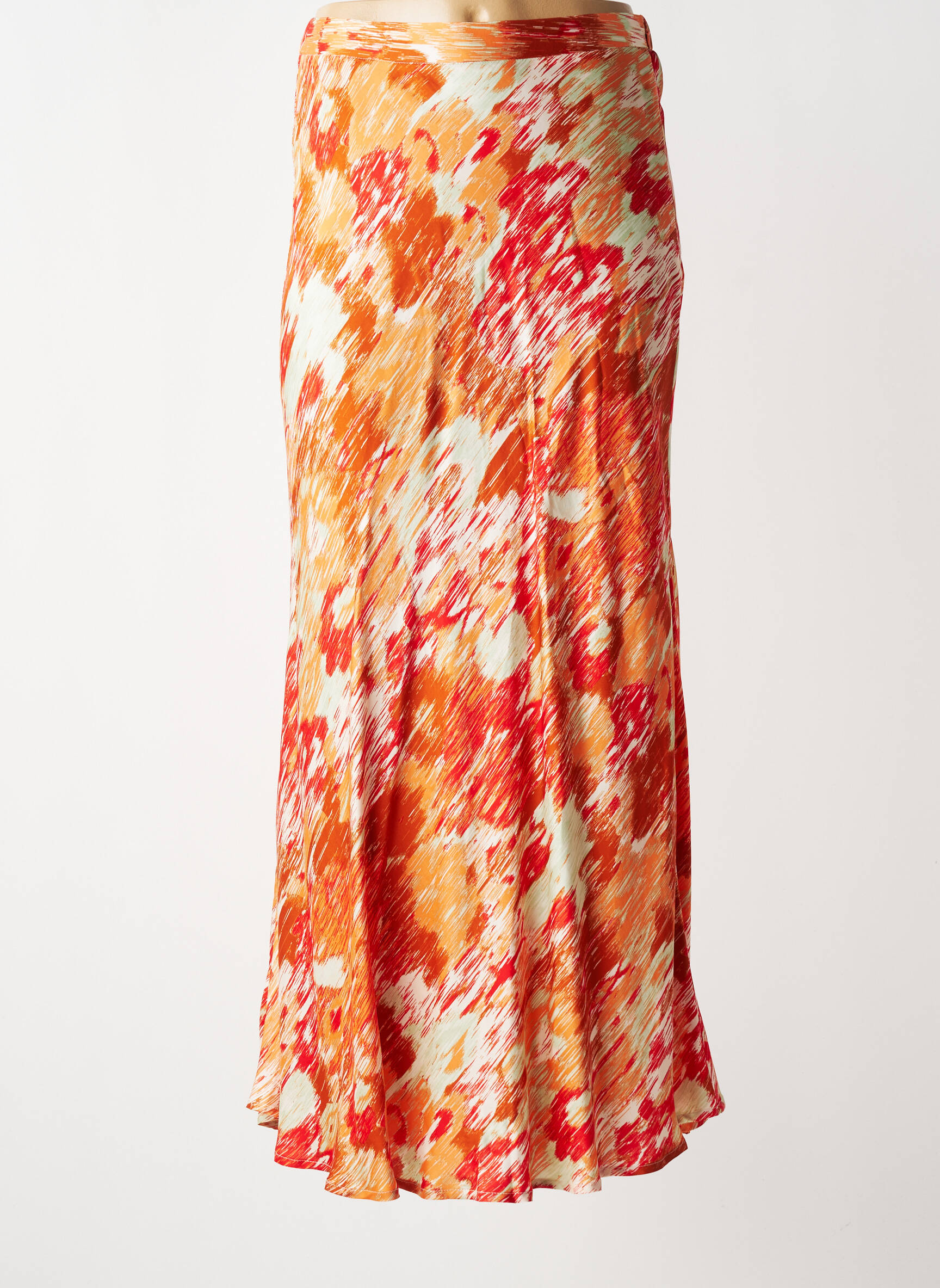 Jupe longue imprimé fantaisie orange SURKANA femme