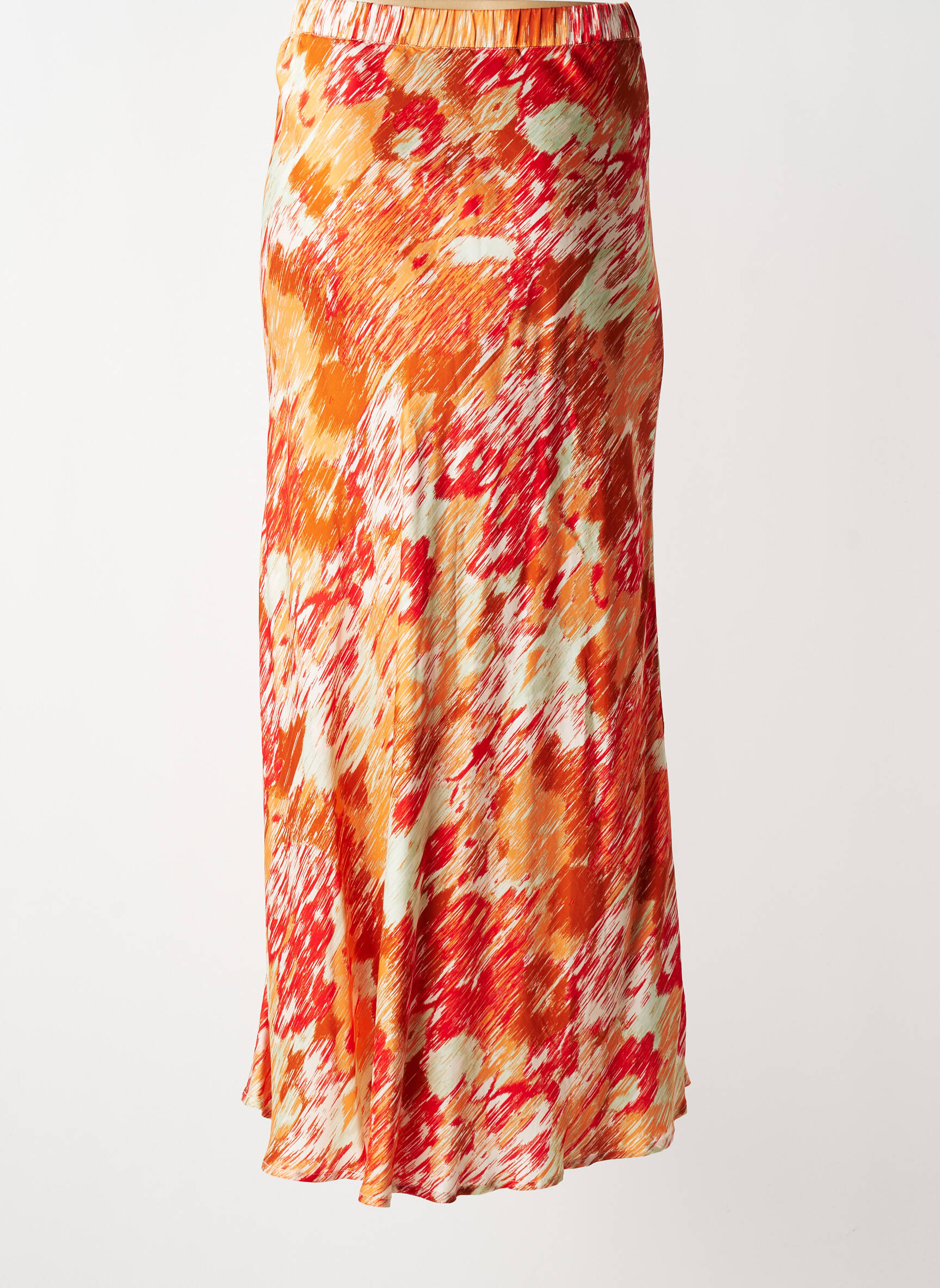 Jupe longue imprimé fantaisie orange SURKANA femme