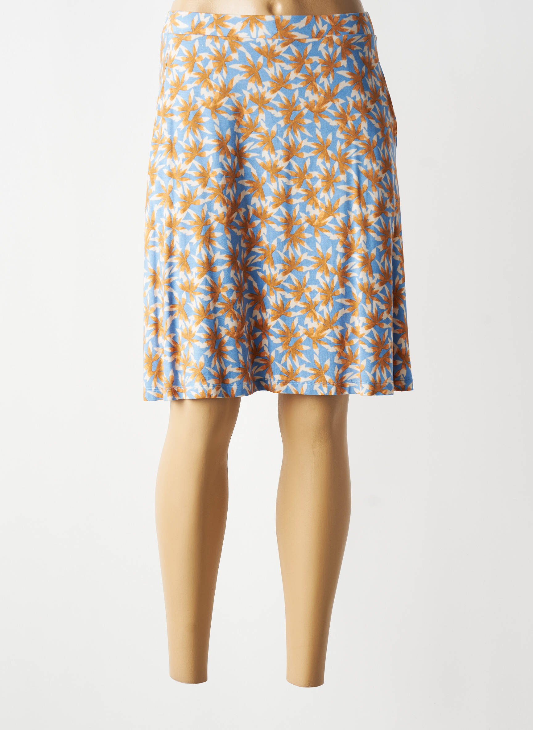 Jupe mi-longue stretch bleu SURKANA femme