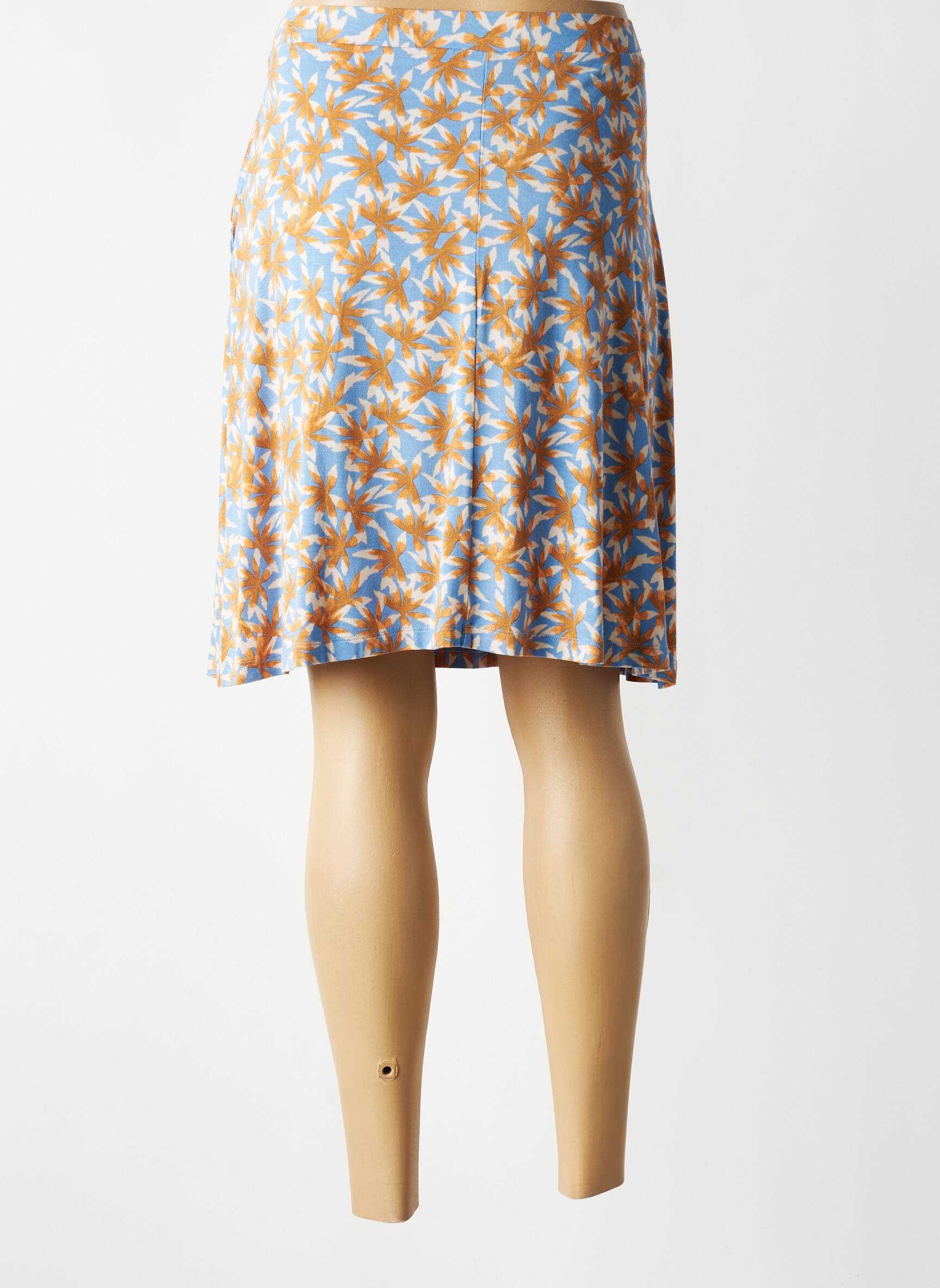 Jupe mi-longue stretch bleu SURKANA femme