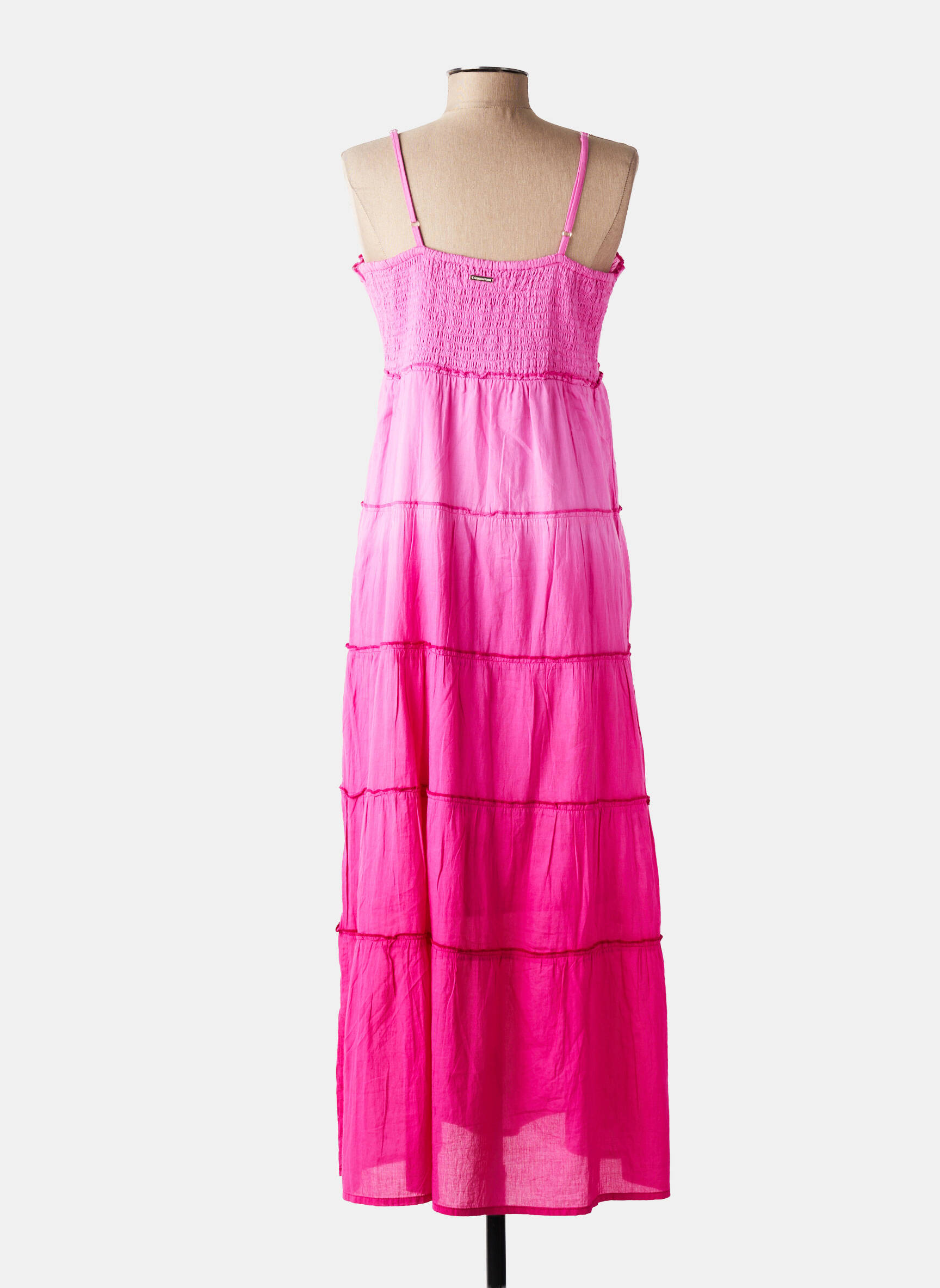 Robe longue coupe fluide fines bretelles rose L'ATELIER D'ANNA femme