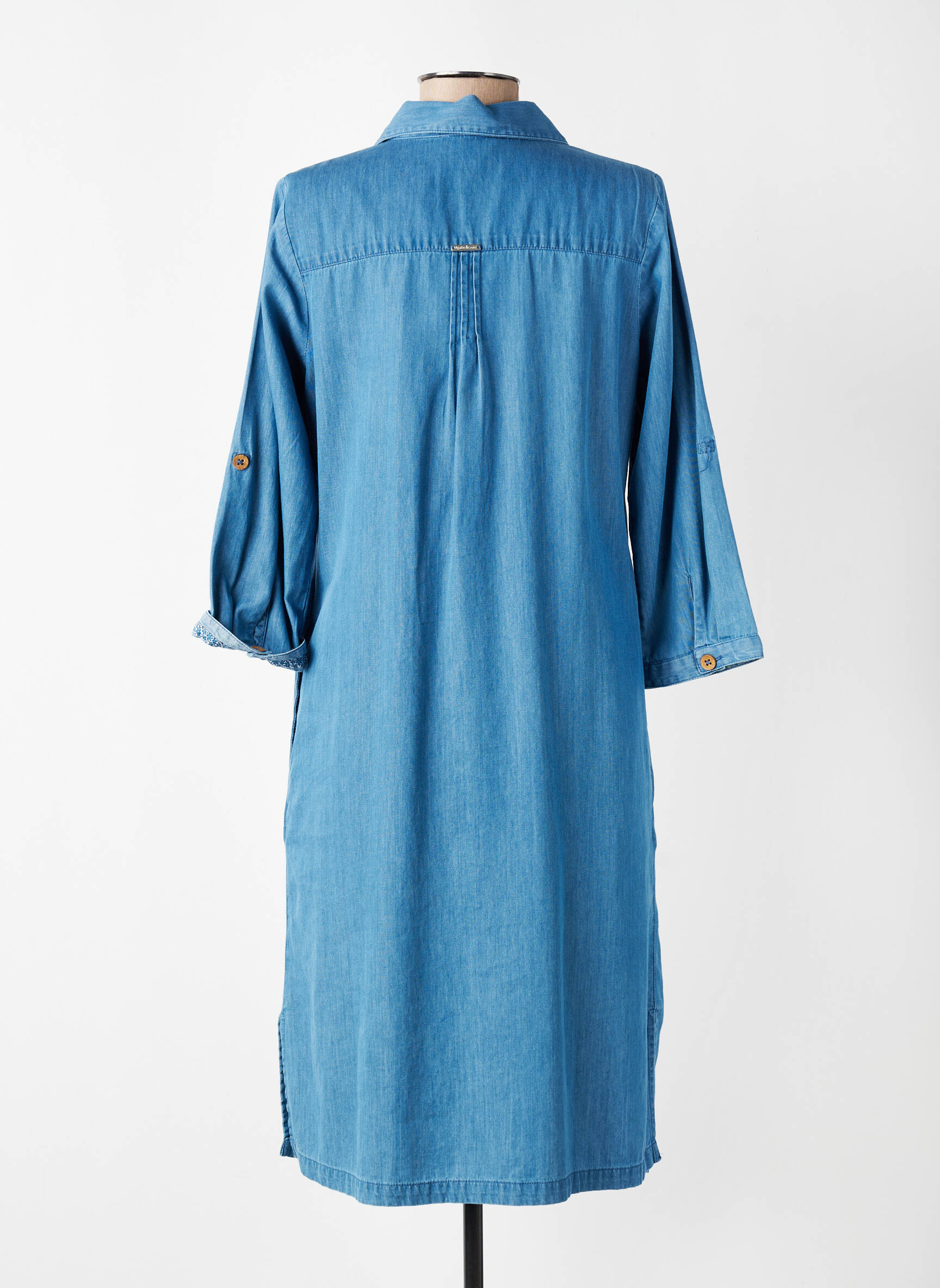 Robe courte manches longues manches longues bleu AGATHE & LOUISE femme