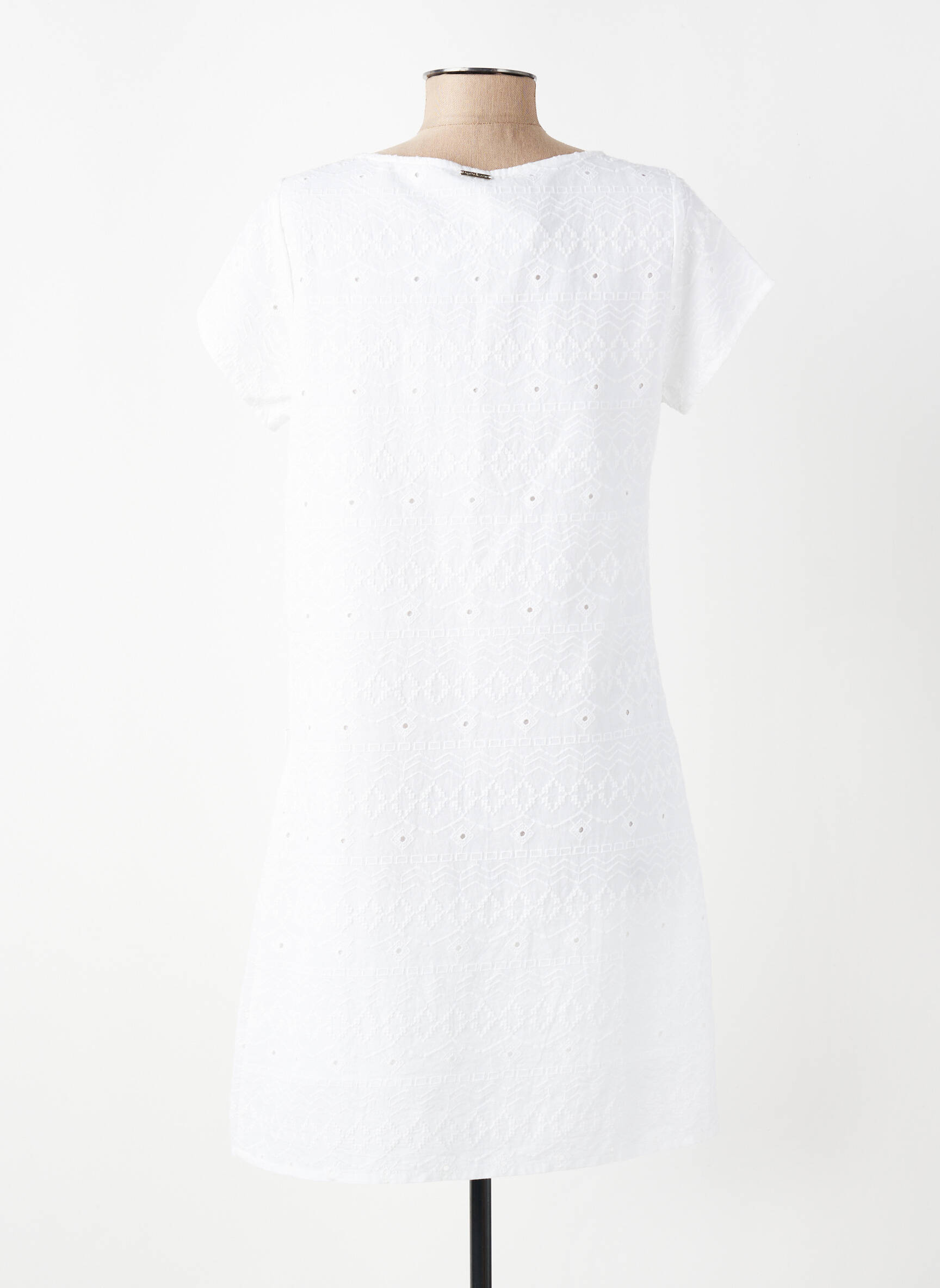 Robe courte manches courtes manches courtes blanc AGATHE & LOUISE femme