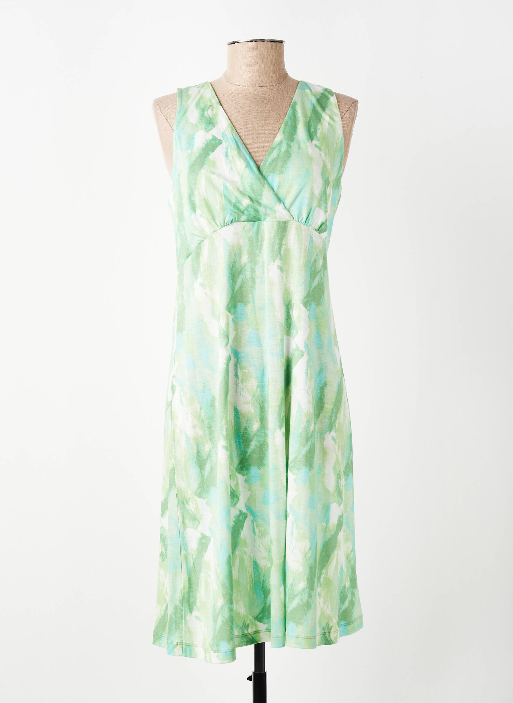 Robe mi-longue sans manche sans manche vert SURKANA femme