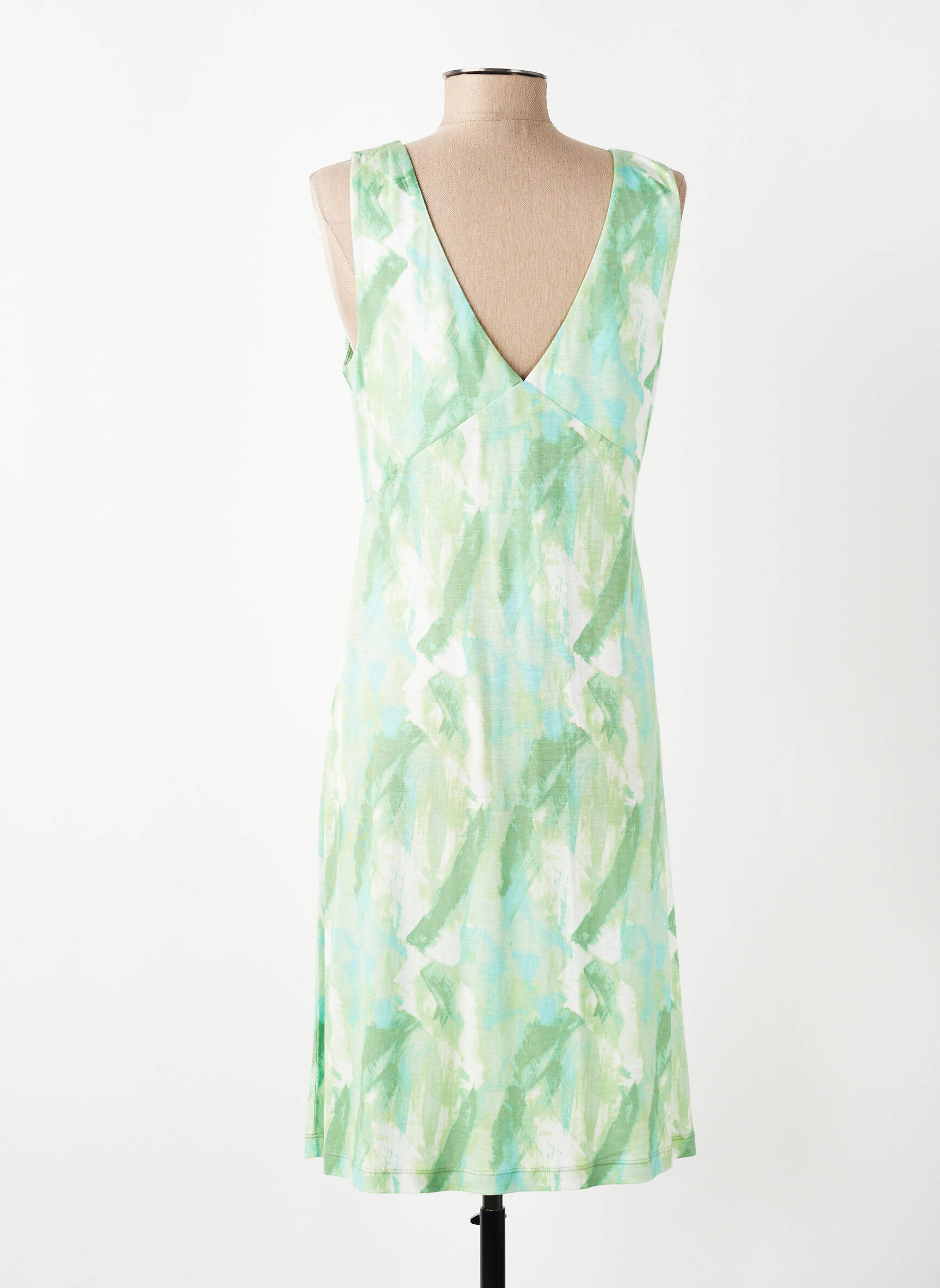 Robe mi-longue sans manche sans manche vert SURKANA femme