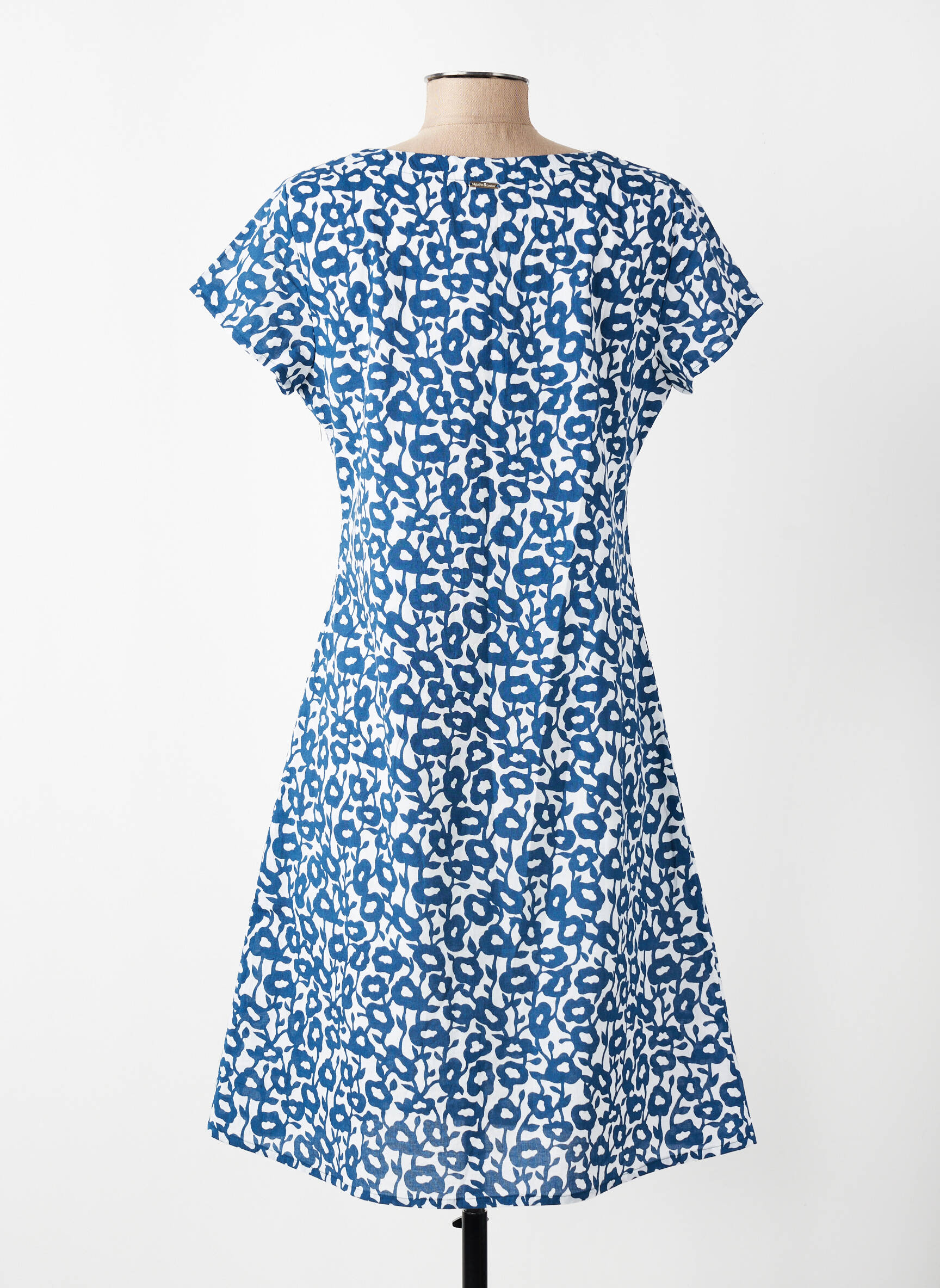 Robe courte manches courtes manches courtes bleu AGATHE & LOUISE femme