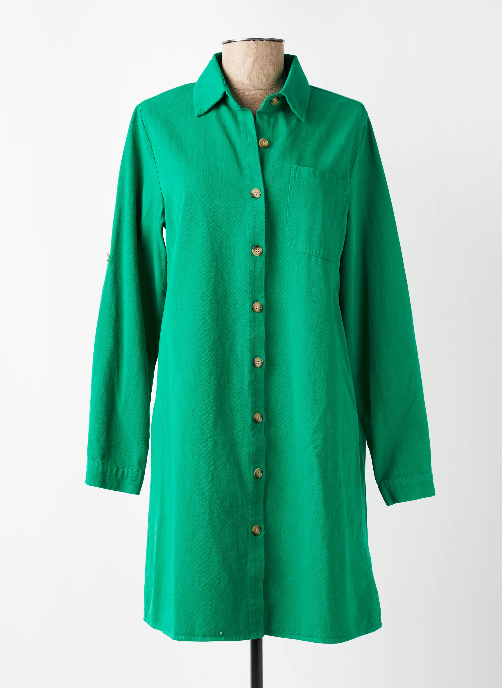 Robe courte manches longues manches longues vert MAELLE femme