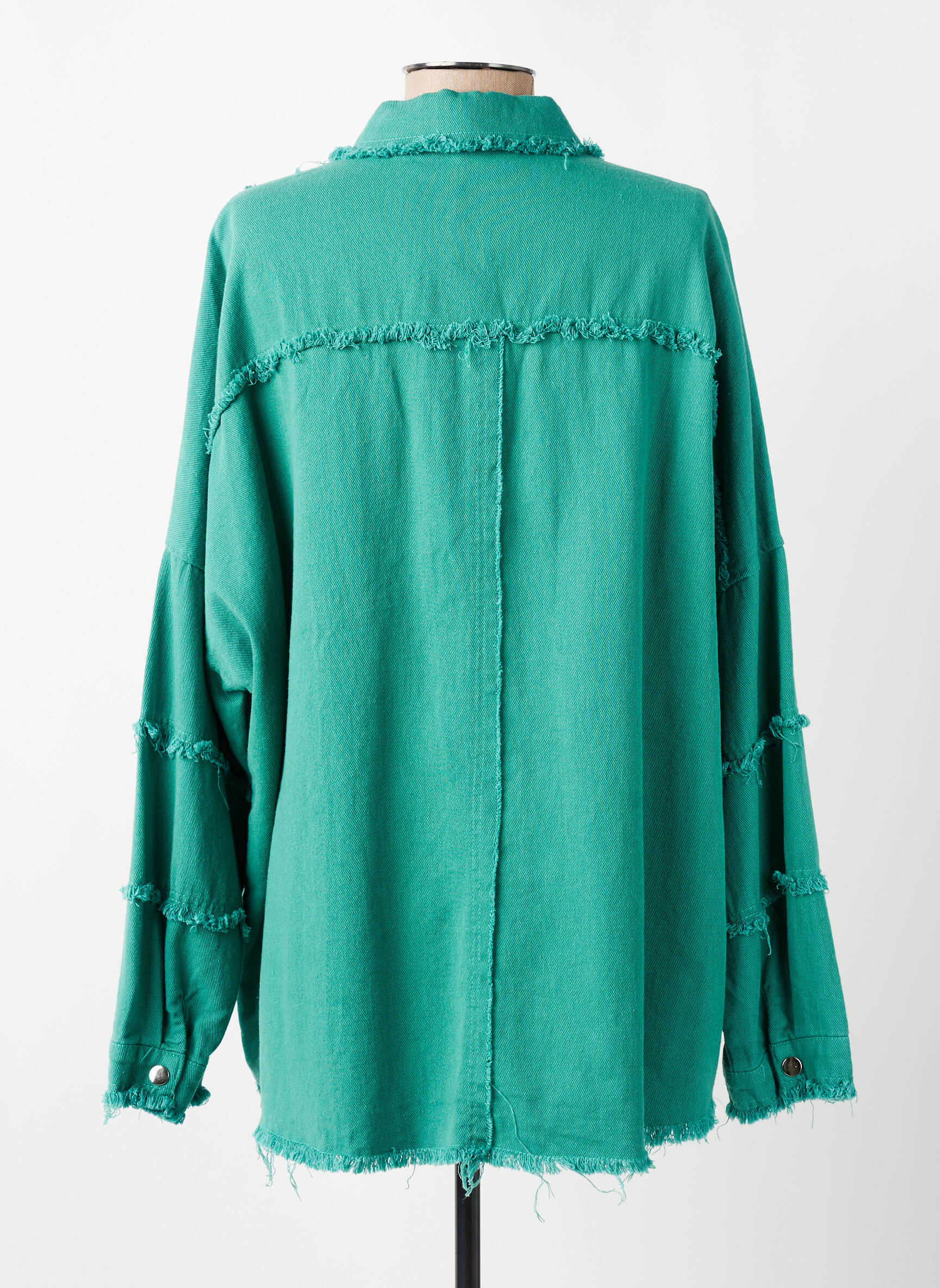Veste casual poignets boutonnés avec fente vert JUBYLEE femme