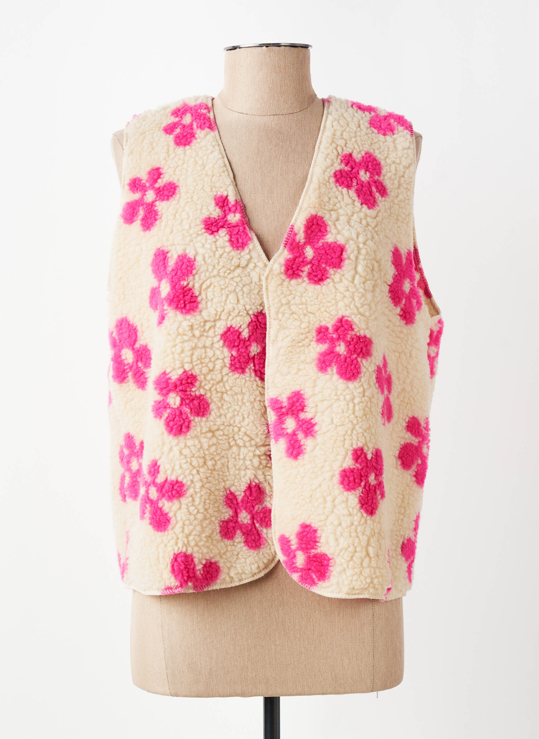 Gilet sans manche coupe droite beige LACOMY femme
