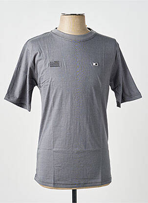 T-shirt broderie manches courtes gris GWEN & BLACK homme