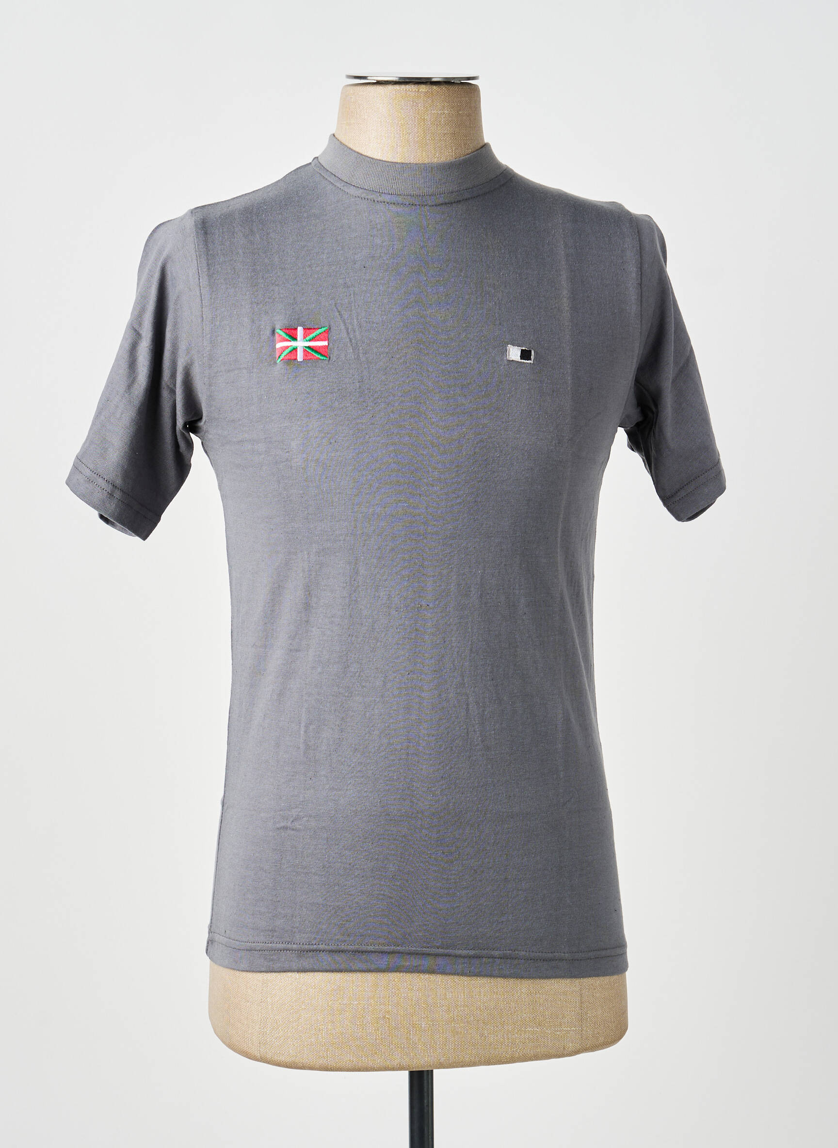 T-shirt broderie manches courtes gris GWEN & BLACK homme