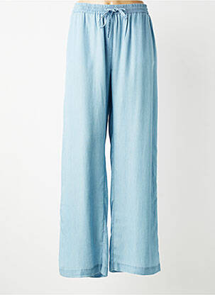 Pantalon large tissage popeline taille normale bleu COPENHAGEN femme