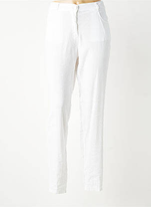 Pantalon slim tissage popeline taille normale blanc EAST DRIVE femme