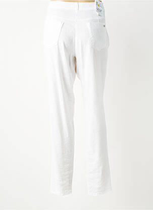 Pantalon slim tissage popeline taille normale blanc EAST DRIVE femme