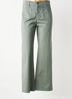 Pantalon large tissage popeline taille normale vert LACOMY femme