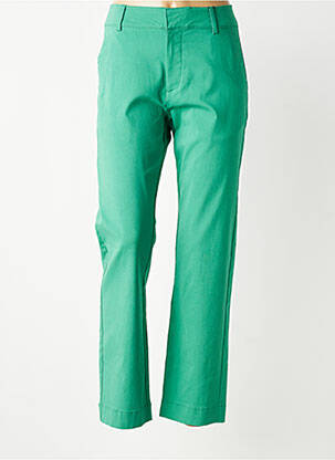 Pantalon droit stretch taille normale vert B.YOUNG femme