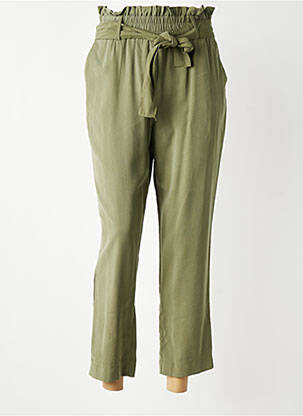 Pantalon 7/8 taille élastique taille normale vert SOFTY femme
