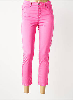 Pantalon 7/8 stretch taille normale rose KANOPE femme
