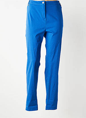 Pantalon slim tissage popeline taille normale bleu AGATHE & LOUISE femme