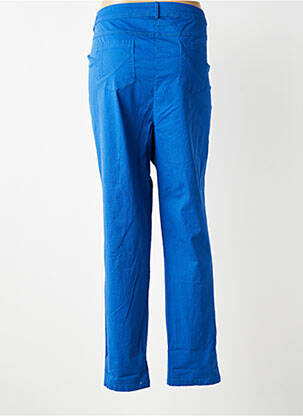 Pantalon slim tissage popeline taille normale bleu AGATHE & LOUISE femme