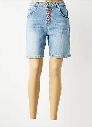 Bermuda coupe droite taille normale bleu NAIIF femme