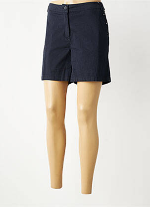 Bermuda tissage popeline taille normale bleu AGATHE & LOUISE femme