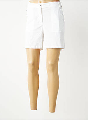Bermuda tissage popeline taille normale blanc AGATHE & LOUISE femme
