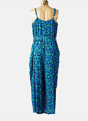 Combi-pantalon tissage crêpe fines bretelles bleu L'ATELIER D'ANNA femme