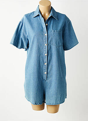 Combishort fermeture boutonnée sur le devant manches courtes bleu MAELLE femme