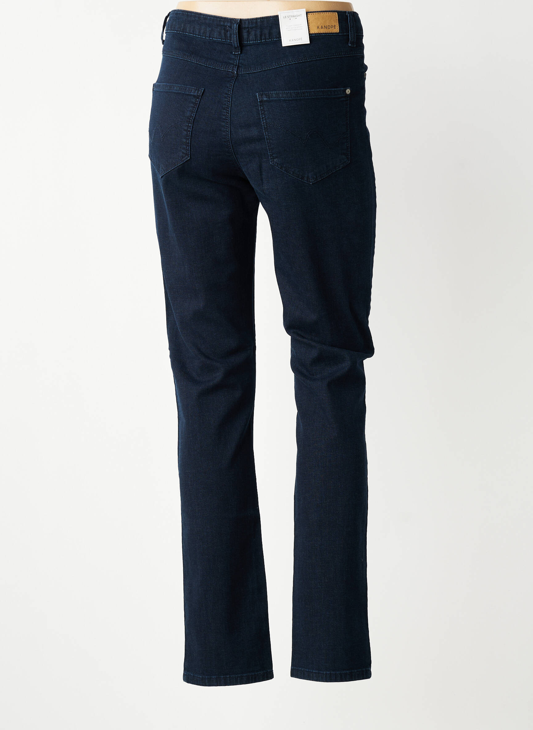 Jeans coupe droite stretch taille normale bleu KANOPE femme