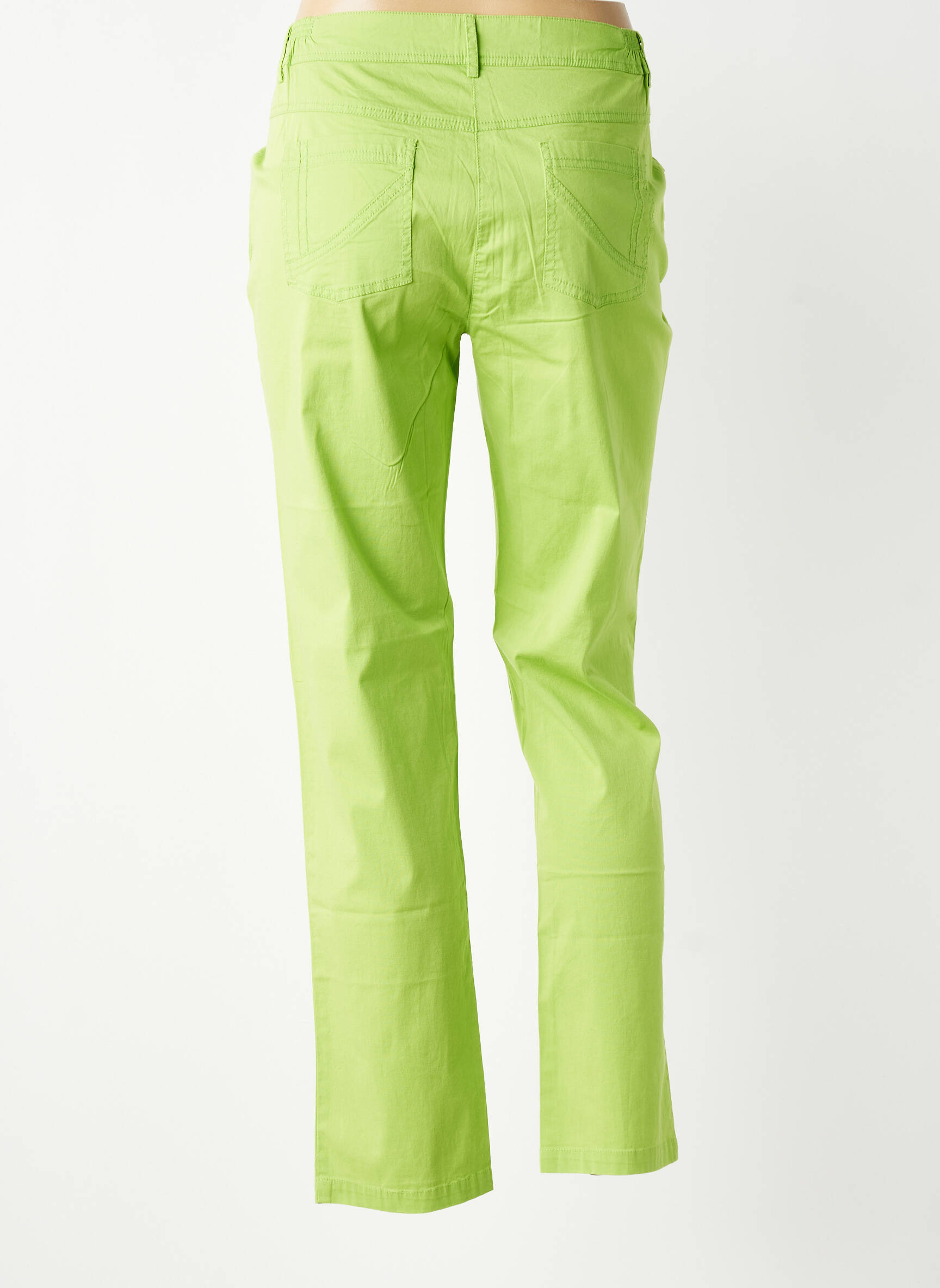 Pantalon droit stretch taille normale vert AGATHE & LOUISE femme