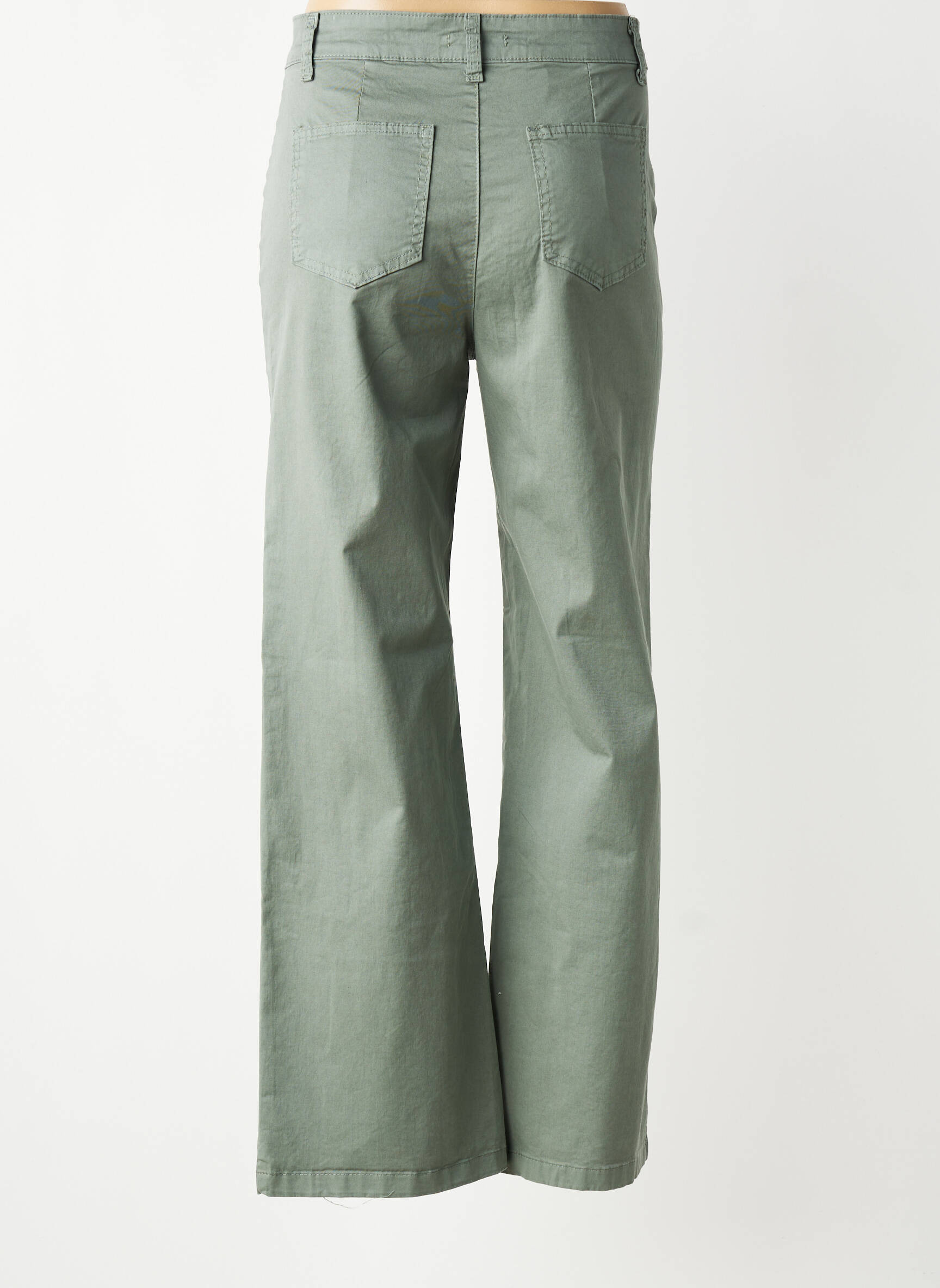 Pantalon large tissage popeline taille normale vert LACOMY femme
