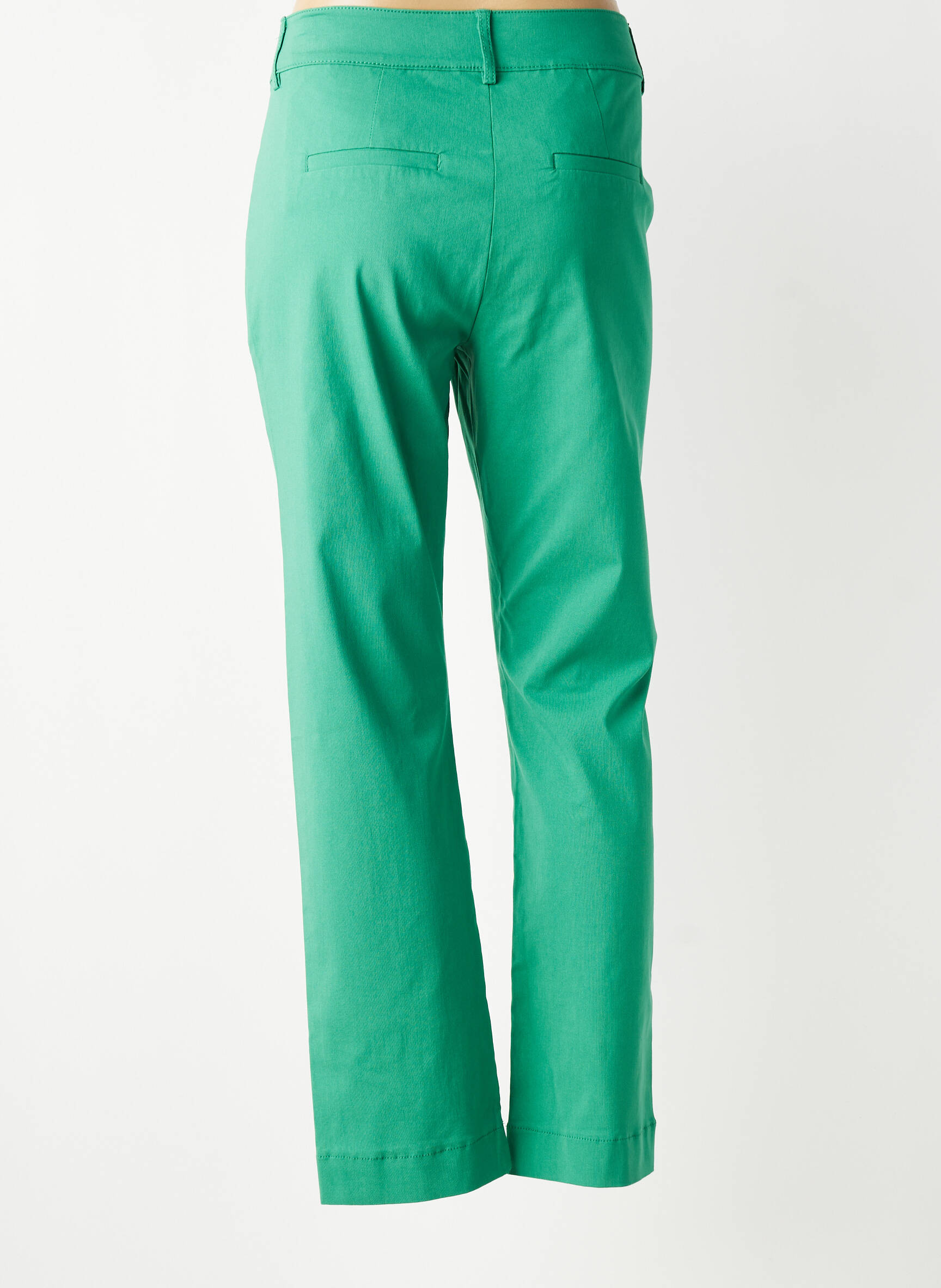 Pantalon droit stretch taille normale vert B.YOUNG femme