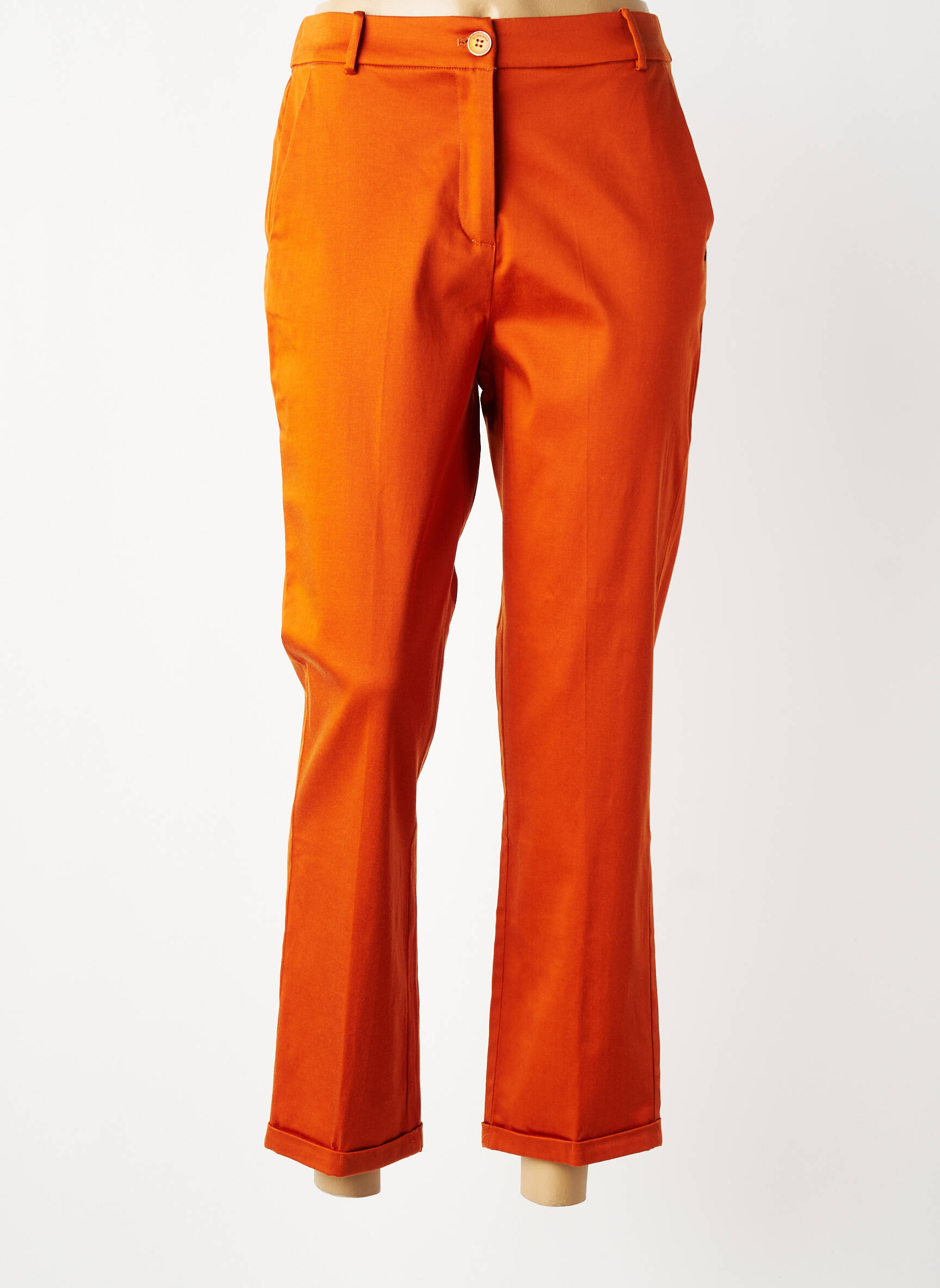 Pantalon 7/8 taille élastique taille normale orange SURKANA femme