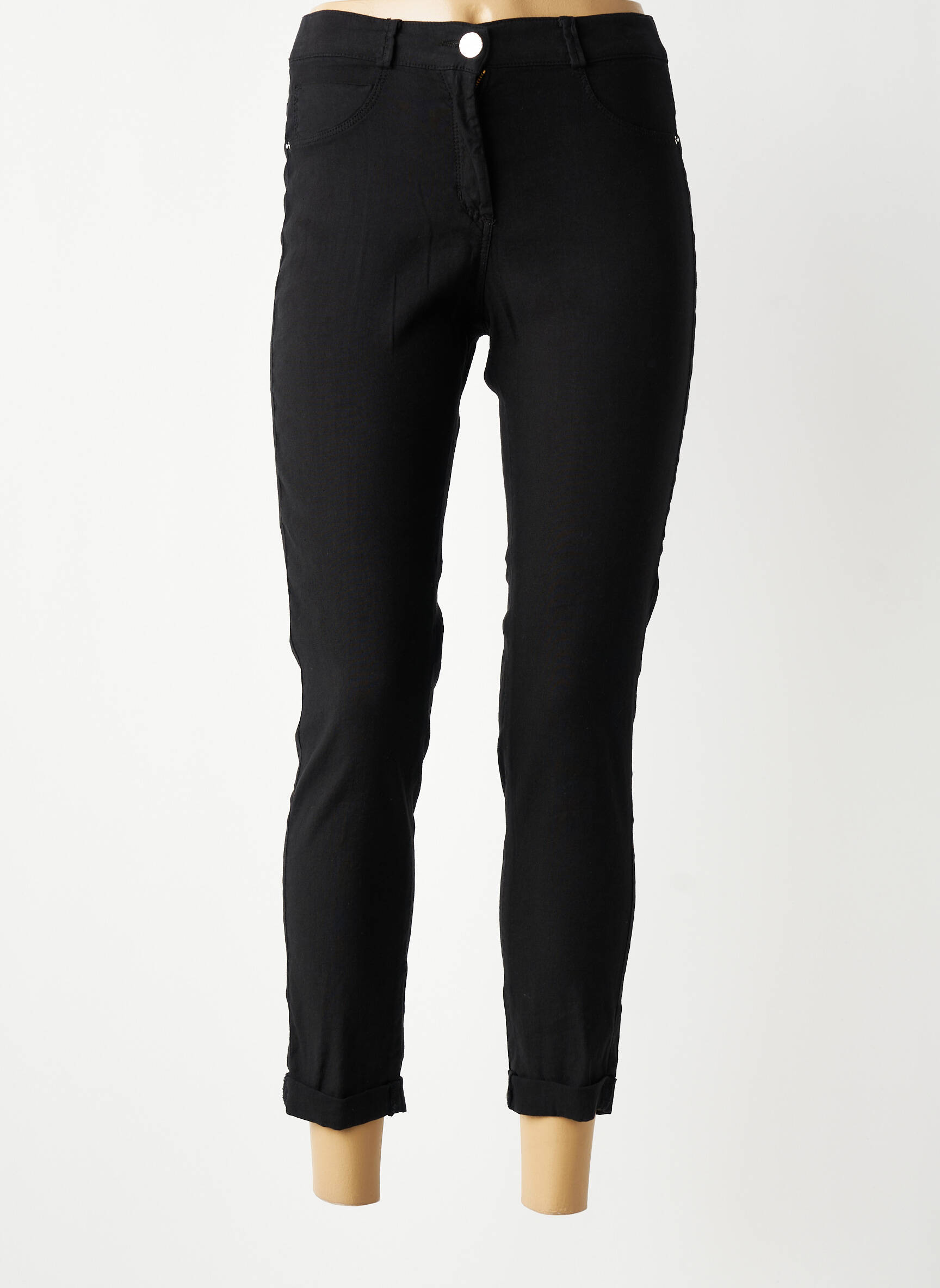 Pantalon 7/8 taille élastique taille normale noir EAST DRIVE femme
