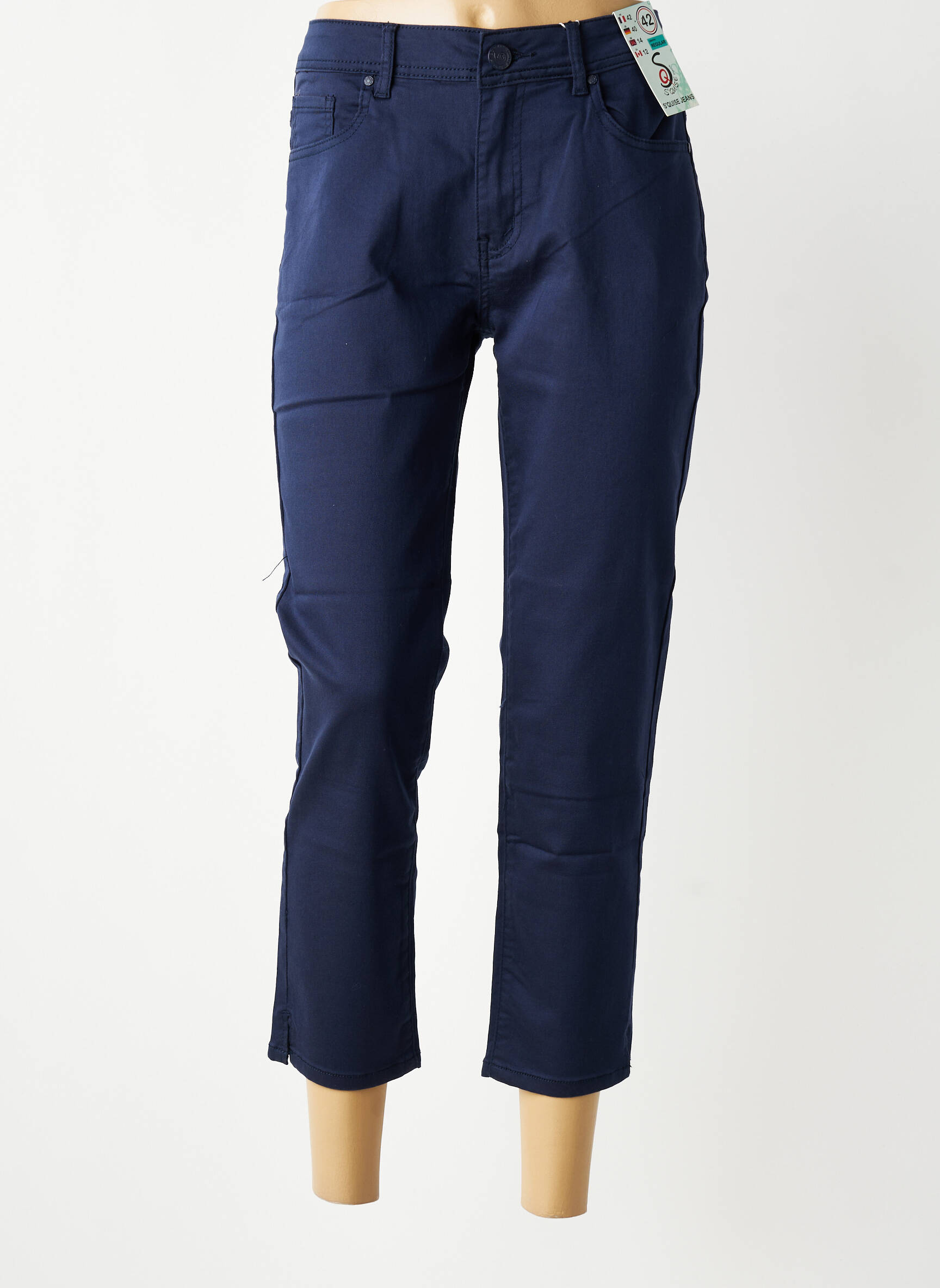 Pantacourt stretch taille normale bleu S.QUISE femme