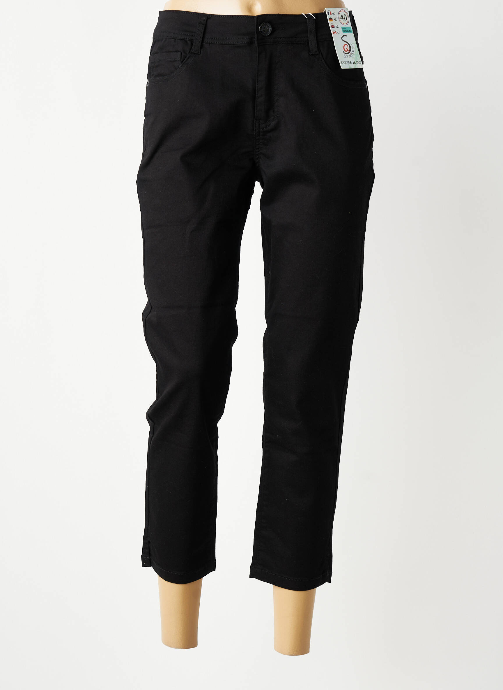 Pantacourt stretch taille normale noir S.QUISE femme