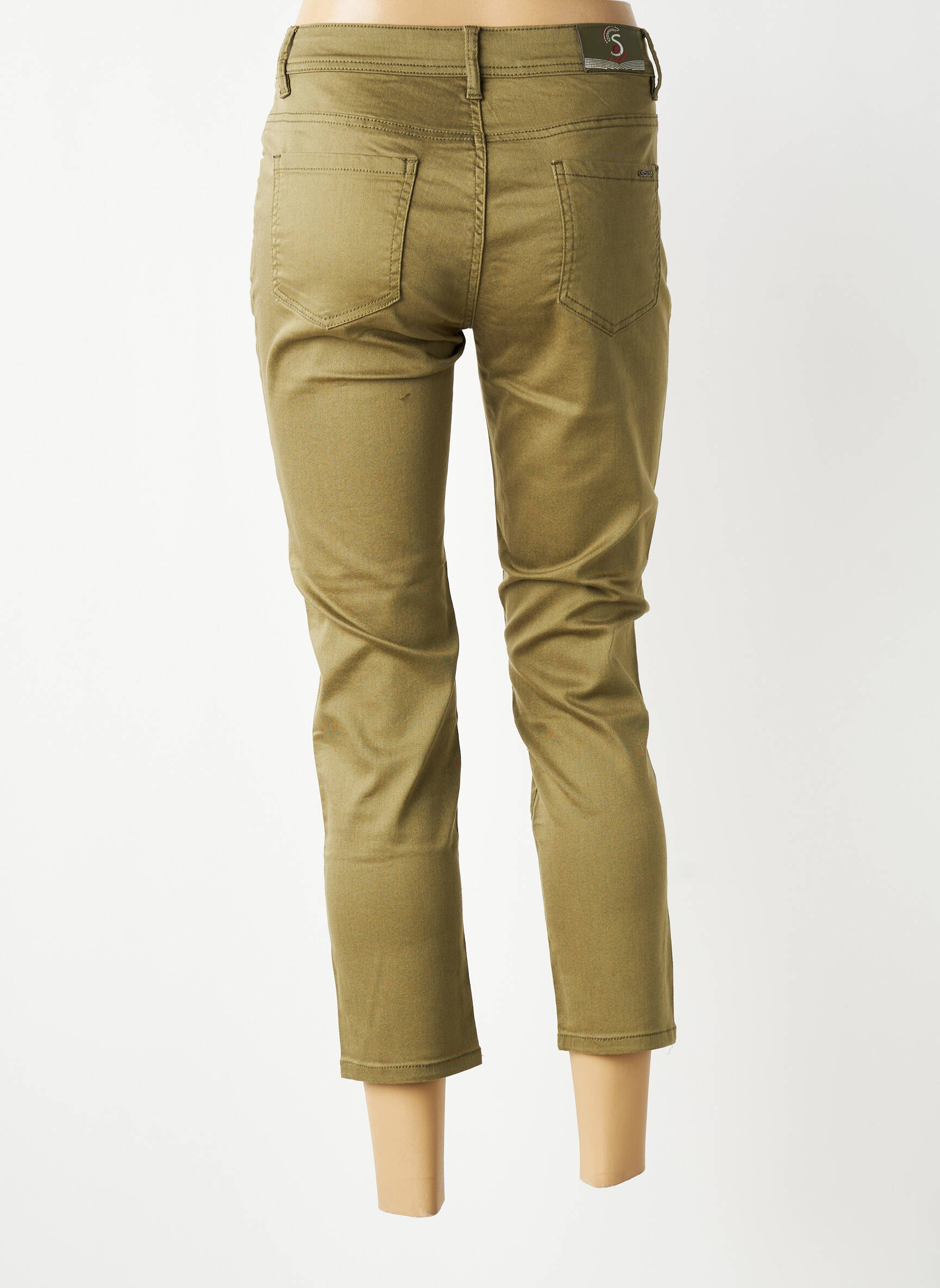 Pantacourt stretch taille normale vert S.QUISE femme